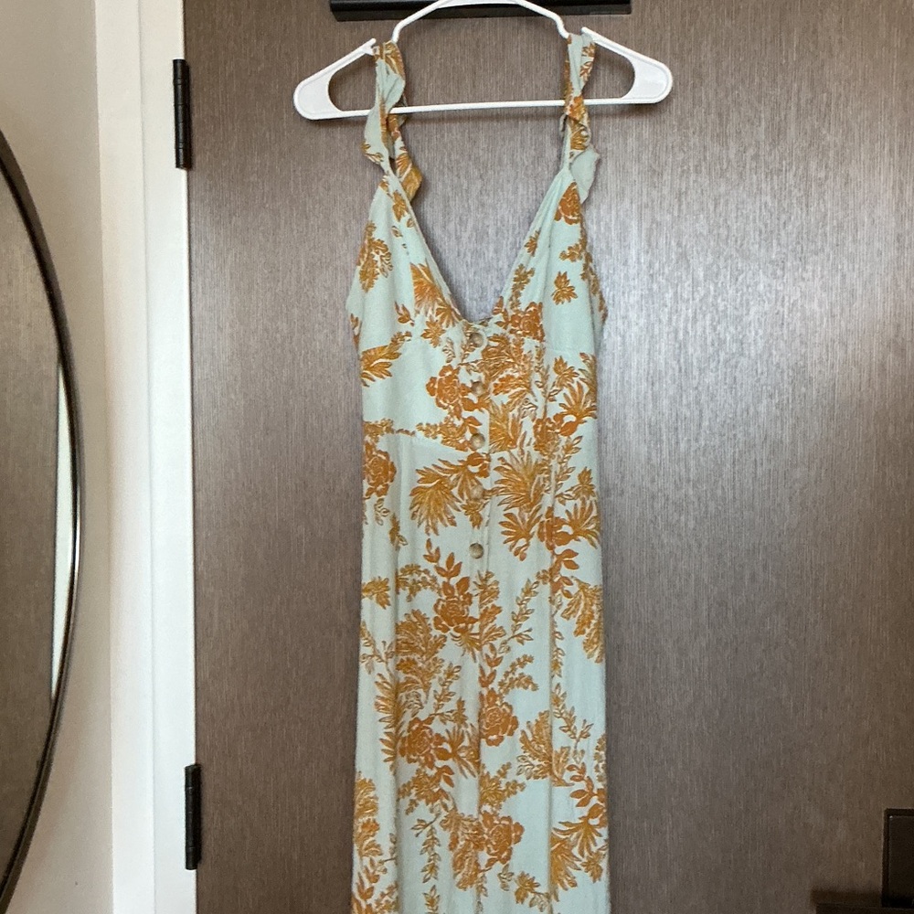 Free People Floral pants romper - Light Blue and Mustard